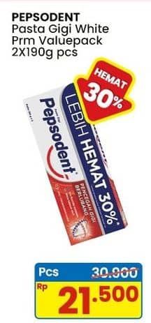Promo Harga Pepsodent Pasta Gigi Pencegah Gigi Berlubang White 190 gr - Indomaret
