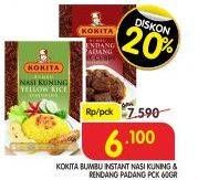 Promo Harga KOKITA Bumbu Nasi Kuning, Rendang 60 gr - Superindo