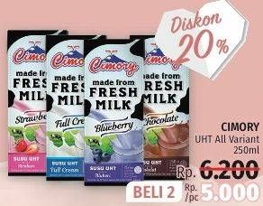 Promo Harga CIMORY Susu UHT Blueberry, Chocolate, Full Cream, Strawberry 250 ml - LotteMart