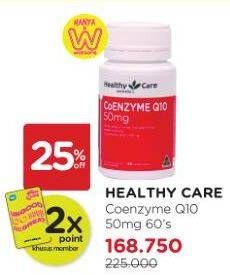 Promo Harga HEALTHY CARE CoEnzyme Q10 50 mg 60 pcs - Watsons