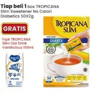 Promo Harga Tropicana Slim Sweetener Diabtx 50 pcs - Indomaret