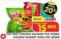 Promo Harga CIKI WIKI Chicken Sausage 375gr/Chicken Nugget Dino 250gr  - Superindo