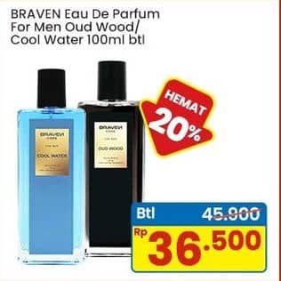 Promo Harga Braven Eau De Parfum For Men Oud Wood, Cool Water 100 ml - Indomaret