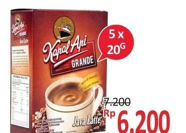 Promo Harga Kapal Api Grande Java Latte per 5 sachet 20 gr - Alfamidi