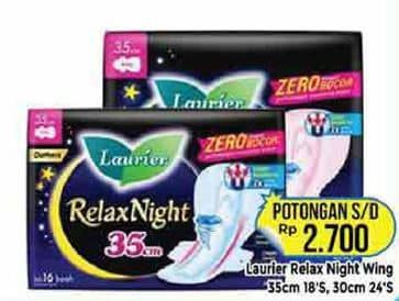 Promo Harga Laurier Relax Night 30cm, 35cm 18 pcs - Hypermart