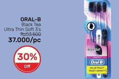 Promo Harga ORAL B Toothbrush Ultra Thin Black Tea 3 pcs - Guardian