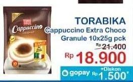 Promo Harga Torabika Cappuccino Extra Choco Granule per 10 sachet 25 gr - Indomaret