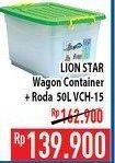 Promo Harga LION STAR Wagon Container + Roda VCH-15 50 ltr - Hypermart