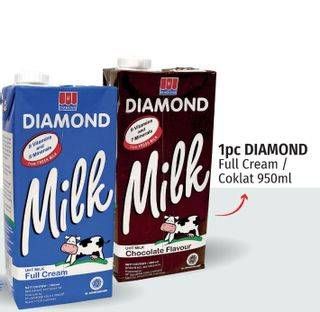 Promo Harga DIAMOND Milk UHT Full Cream, Chocolate 950 ml - LotteMart