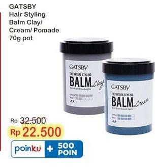 Promo Harga Gatsby The Nature Styling Balm Clay, Cream, Pomade 70 gr - Indomaret