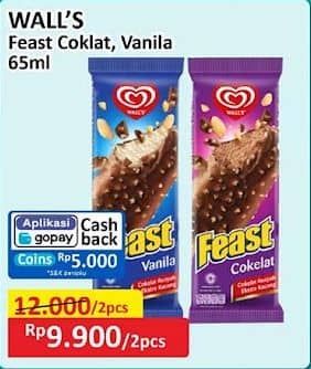 Promo Harga Walls Feast Chocolate, Vanilla 65 ml - Alfamart