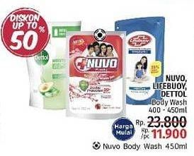 Promo Harga NUVO/DETTOL/LIFEBUOY Body Wash 400 - 450ml  - LotteMart
