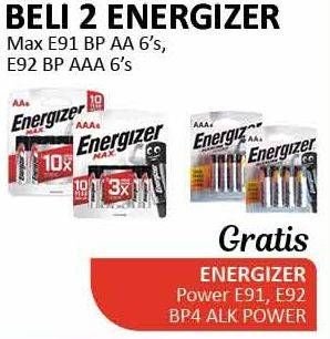 Promo Harga ENERGIZER MAX Battery E-91 BP AA, E-92 BP AAA 6 pcs - Alfamidi