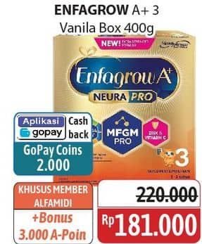 Promo Harga Enfagrow A+3 Susu Bubuk Vanilla 400 gr - Alfamidi