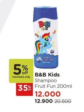 Promo Harga B&B KIDS Shampoo & Conditioner Fruit Fun 200 ml - Watsons
