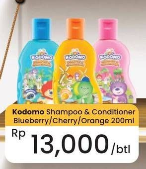 Promo Harga Kodomo Gel Shampoo & Conditioner Blueberry, Cherry, Orange 200 ml - Carrefour