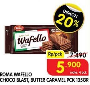 Promo Harga ROMA Wafello Choco Blast, Butter Caramel 130 gr - Superindo