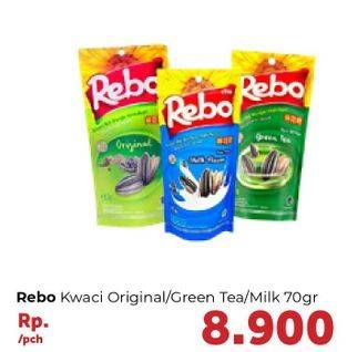 Promo Harga REBO Kuaci Bunga Matahari Original, Green Tea, Milk 70 gr - Carrefour