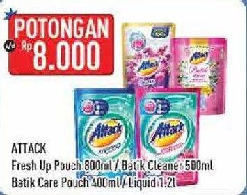 Promo Harga ATTACK Fresh Up Softener/Batik Care Liquid/  - Hypermart