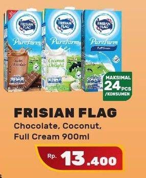 Promo Harga FRISIAN FLAG Susu UHT Purefarm Coconut Delight, Full Cream, Swiss Chocolate 900 ml - Yogya