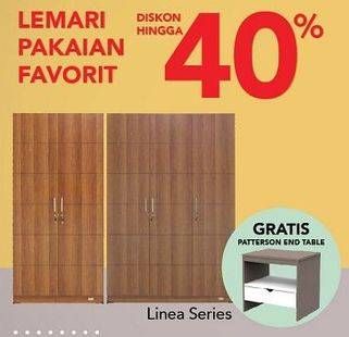 Promo Harga LIGNO LINEA Lemari 2 Pintu  - Carrefour