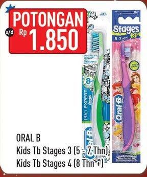 Promo Harga ORAL B Toothbrush Kids Stages 3, Kids Stages 4  - Hypermart