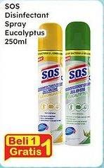 Promo Harga SOS Disinfektan Spray All In One 250 ml - Indomaret