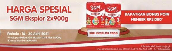 Promo Harga SGM Eksplor 1+/ 3+/ 5+ per 2 box 900 gr - Alfamidi
