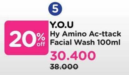 Promo Harga YOU Hy Amino Acttack Facial Wash 100 ml - Watsons