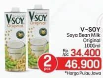 Promo Harga V-soy Soya Bean Milk Original 1000 ml - LotteMart