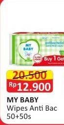 Promo Harga My Baby Wipes Antibacterial 50 pcs - Alfamart