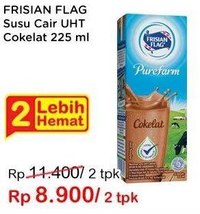 Promo Harga FRISIAN FLAG Susu UHT Purefarm Swiss Chocolate 225 ml - Indomaret