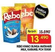 Promo Harga REBO Kuaci Bunga Matahari Milk, Caramel 150 gr - Superindo
