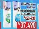 Promo Harga Clear Shampoo Complete Soft Care, Ice Cool Menthol 320 ml - Hypermart