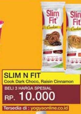 Promo Harga Slim & Fit Cookies Dark Chocolate, Raisin Cinnamon 22 gr - Yogya