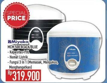 Promo Harga MIYAKO MCM-508 Black, Blue 1800 ml - Hypermart