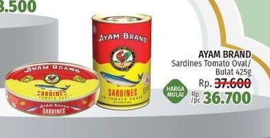 Promo Harga AYAM BRAND Sardines Bulat 425 gr - LotteMart