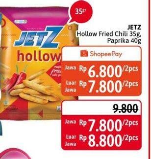 Promo Harga JETZ Hollow Snack Fried Chilli, Paprika 35 gr - Alfamidi