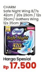 Promo Harga Charm Safe Night Gathers 42cm, Wing 29cm, Wing 35cm, Gathers 35cm 7 pcs - Indomaret