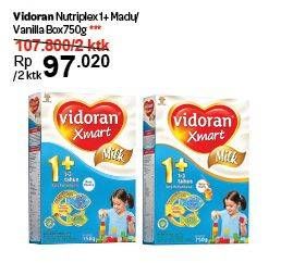 Promo Harga VIDORAN Xmart 1+ Madu, Vanilla per 2 box 750 gr - Carrefour