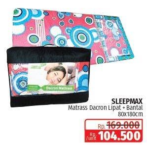 Promo Harga Sleepmax Matras Dacron Lipat + Bantal 180x80cm  - Lotte Grosir