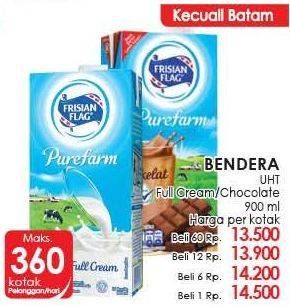Promo Harga FRISIAN FLAG Susu UHT Purefarm Full Cream, Coklat 900 ml - LotteMart