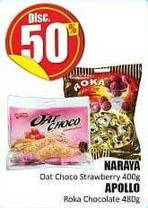 Promo Harga NARAYA Oat Choco Strawberry 400 g/APOLLO Roka Chocolate 480 g  - Hari Hari