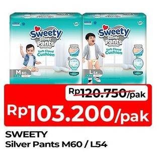 Promo Harga Sweety Silver Pants M60, L54 54 pcs - TIP TOP