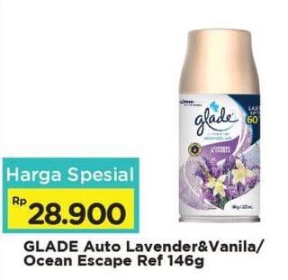 Promo Harga GLADE Matic Spray Refill Lavender Vanilla, Ocean Escape 146 gr - Alfamart