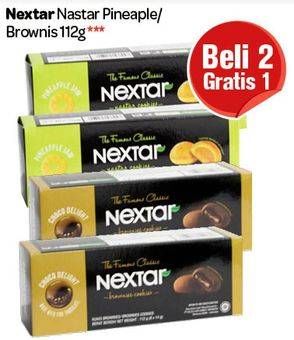 Promo Harga NABATI Nextar Cookies Brownies Choco Delight, Nastar Pineapple Jam per 8 pcs 14 gr - Carrefour