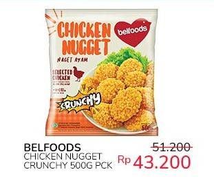Promo Harga Belfoods Nugget Chicken Nugget Crunchy 500 gr - Indomaret
