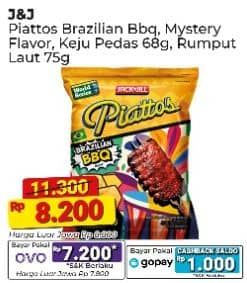 Promo Harga Piattos Snack Kentang Seaweed, Brazilian BBQ, Mystery, Keju Pedas Korea 68 gr - Alfamart