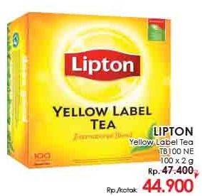 Promo Harga Lipton Yellow Label Tea per 100 pcs 2 gr - LotteMart