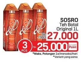 Promo Harga Sosro Teh Botol Original 1000 ml - LotteMart